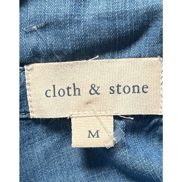 Cloth & Stone 100% Lyocell Chambray Collared "Denim" Long Sleeve Shirt - M - Picture 3 of 8